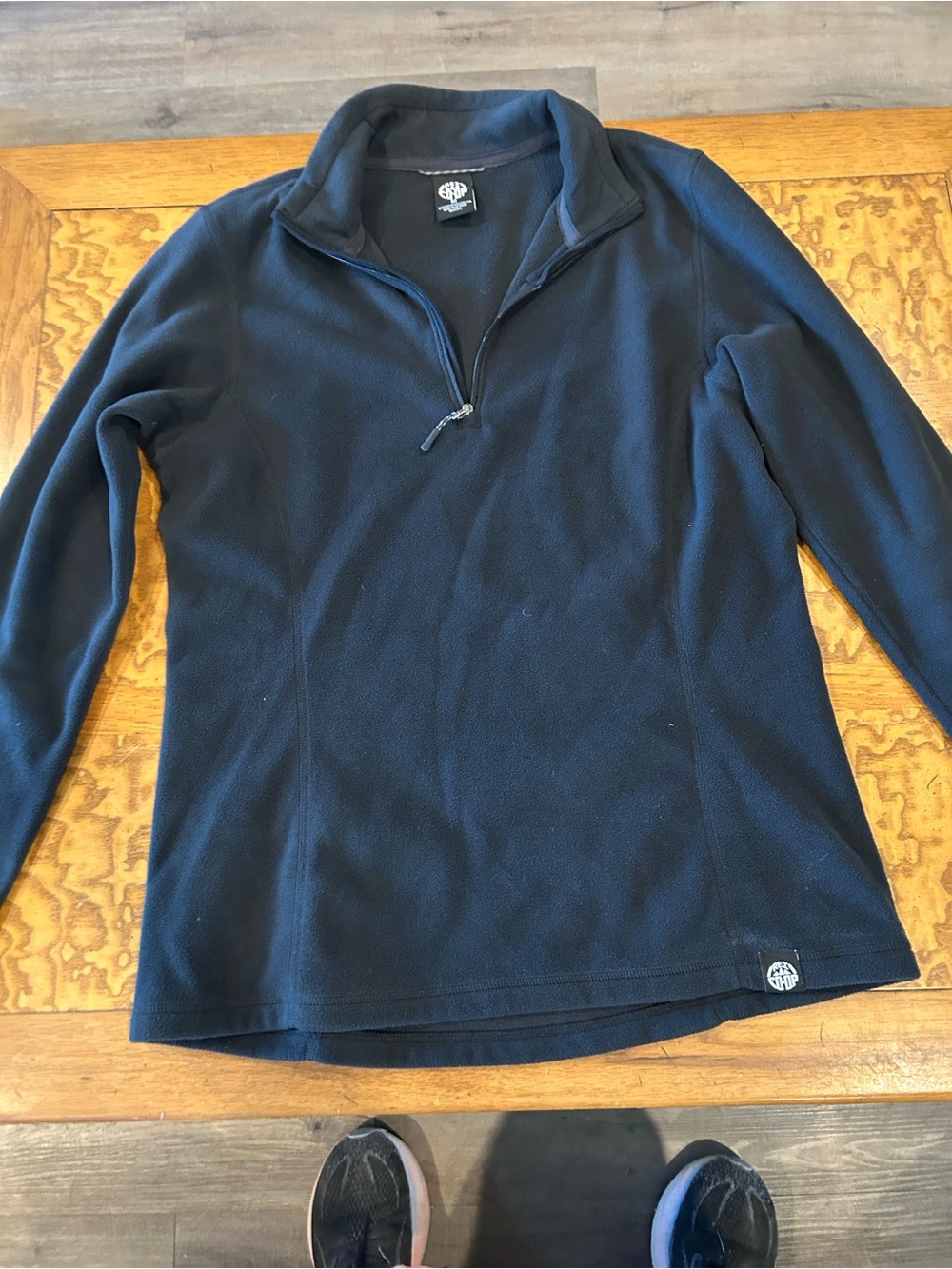 Women's Black Half-Zip Fleece Pullover